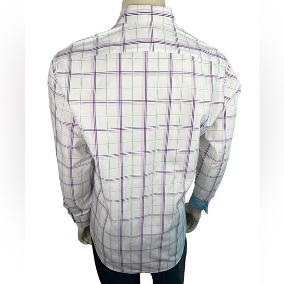 Thomas Dean Plaid L/S Casual Dress Shirt Like New Condition Size Large - Picture 2 of 7